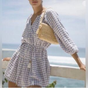 NWT L*Space Vida Dress in Purple Gingham - Size S